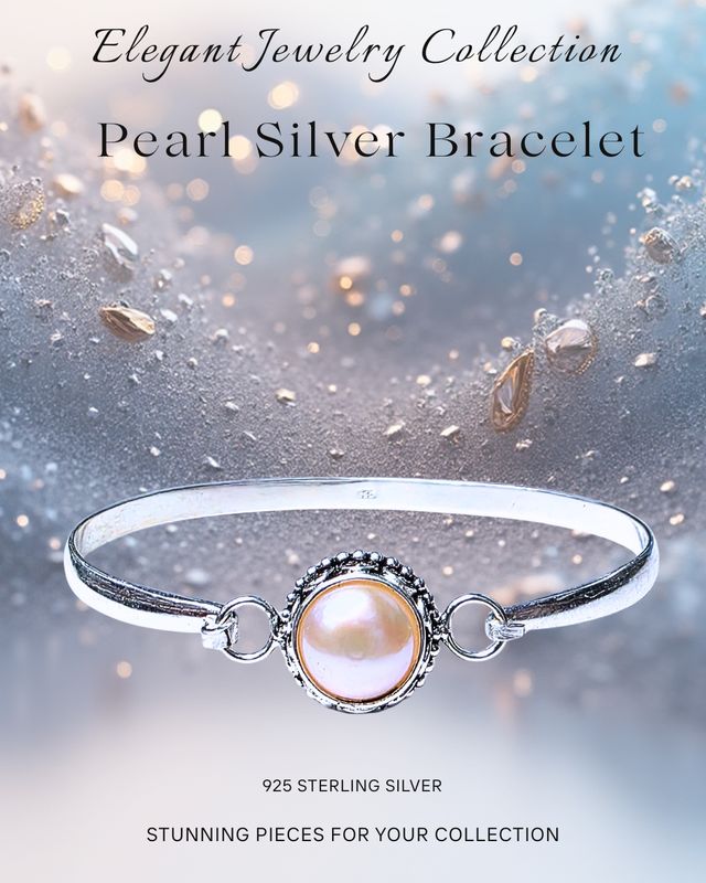 Bracelet Pearl White Spiritual Growth Abundance Solid Sterling Silver 