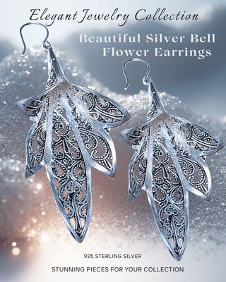 Vintage Bell shaped Flower 925 Sterling Silver Earrings 