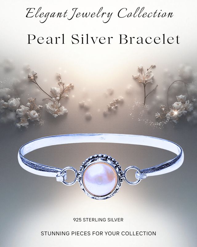 Bracelet Pearl White Spiritual Growth Abundance Solid Sterling Silver 