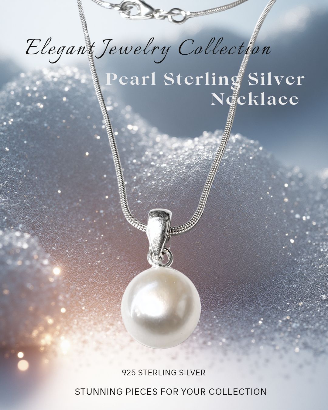 Pearl Pendant Necklace 925 Sterling Silver Purity/Sincerity