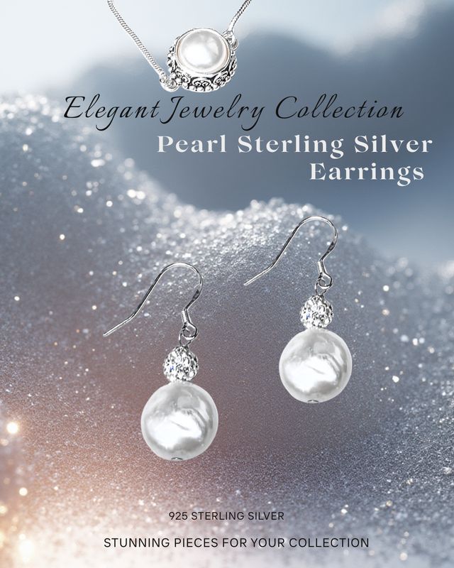 "Pearl Sparkle" Earrings 925 Sterling Silver Purity/Sincerity