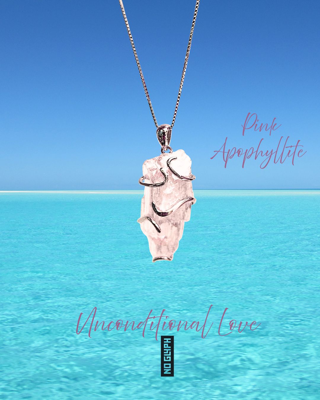 Apophyllite Crystal Cluster Necklace Pendant 