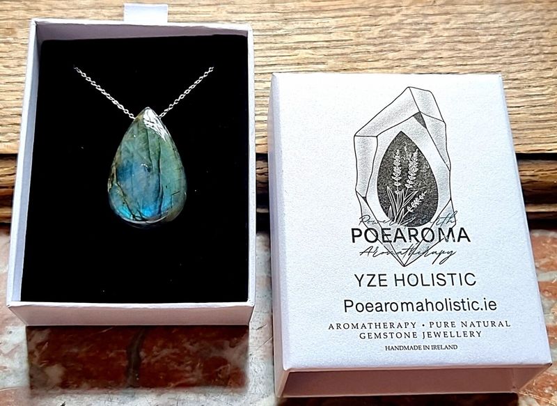 Labradorite Mood Balancing Amulet Pendant Necklace 