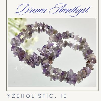 Amethyst Chips Crystal Bracelet Elastic Tranquillity ~ Calm 
