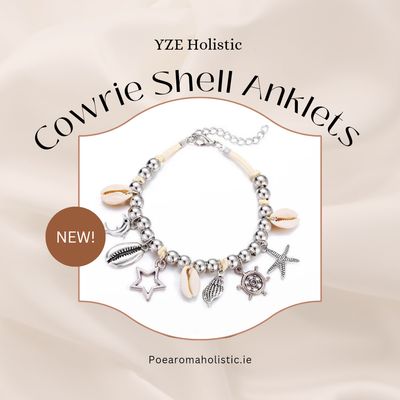 Cowrie Shell Anklet Bracelet 'Silver Charms'