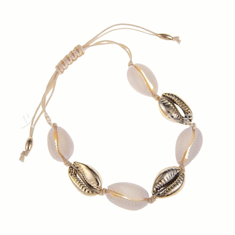 Cowrie Shell Anklet Bracelet White Gold