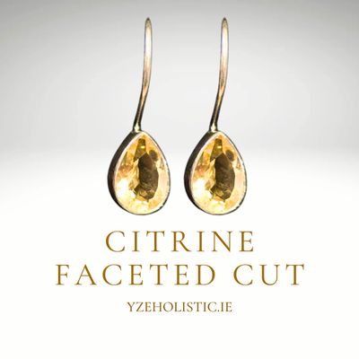 Citrine Crystal Natural Stone 925 Sterling Silver Earrings