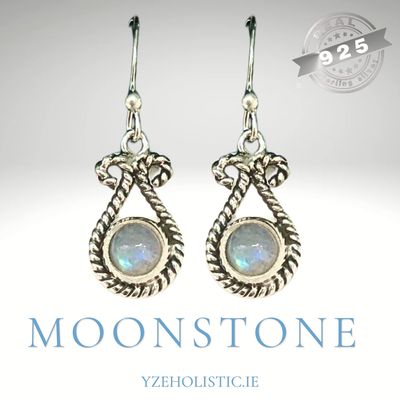Moonstone Crystal 925 Sterling Silver Earrings