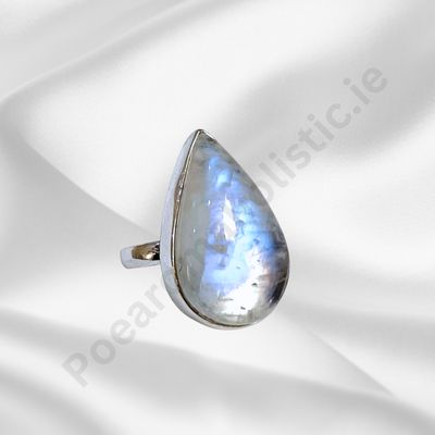 MOONSTONE DROP STYLE 925 SILVER RING