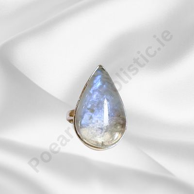 MOONSTONE RING TEARDROP STYLE 925 SILVER