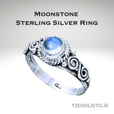 MOONSTONE ROUND RING STYLE 925 STERLING SILVER