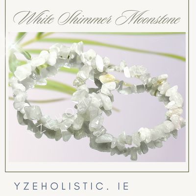 White Shimmer Moonstone Chip bracelet 