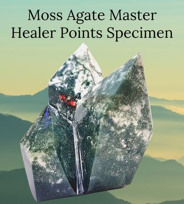 Moss Agate Point Obelisk 