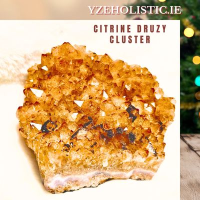 Citrine Geode Druzy Crystal - Joy Happiness Uplifting Large 