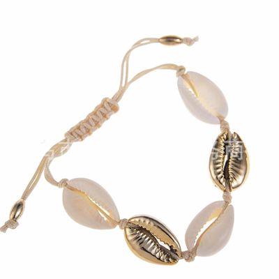 Cowrie Shell Bracelet White Gold