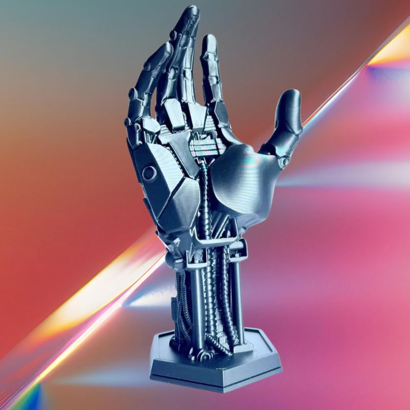 Metallic Robot Hand Figurine 