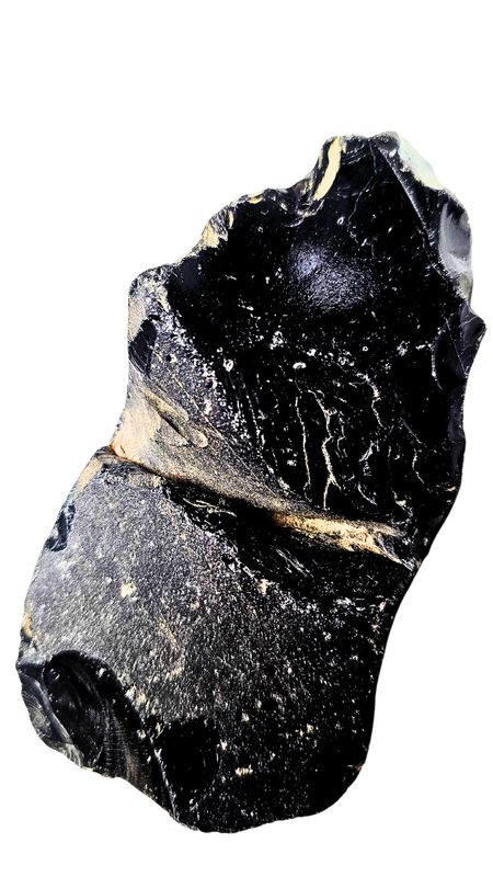 Black Obsidian Crystal Rough Natural Stone ±10×5cm