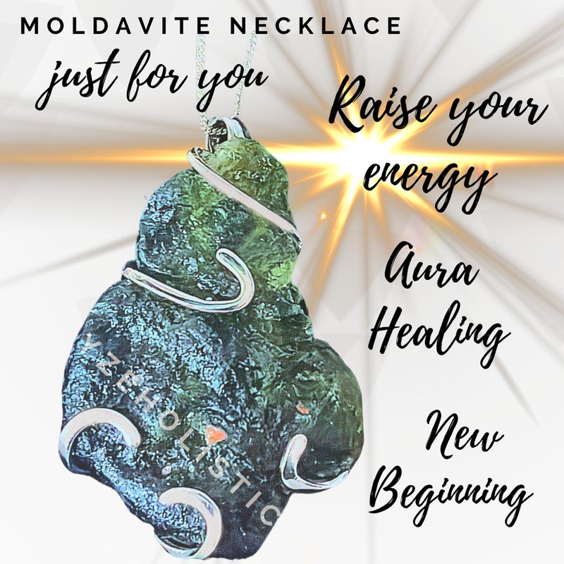 Moldavite Crystal Amulet Necklace Pendant Talisman Claw Setting