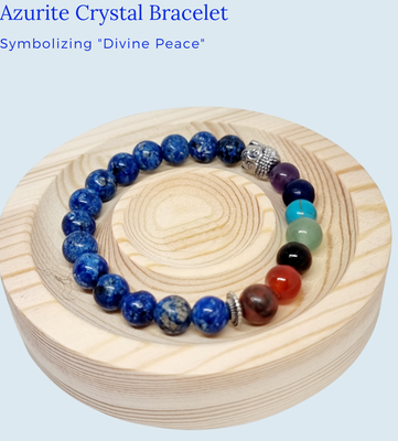 Azurite Blue Crystal  Bracelet Chakra Bead 8mm