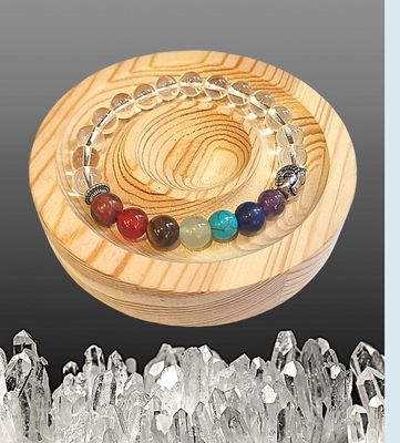 Clear Quartz Bracelet Elastic Rock Quartz Chakra Crystal Bead Amplifies Energy