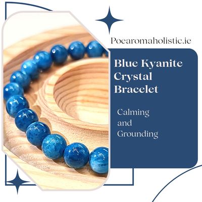 Kyanite Crystal Bracelet Bead Blue Elastic ±9mm