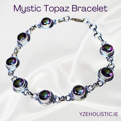 Mystic Topaz Link Bracelet Multicolour 925 Sterling Silver