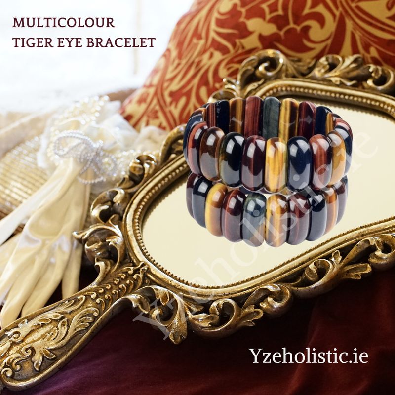 Tiger Eye Multicolour Crystal Bracelet ±12mm