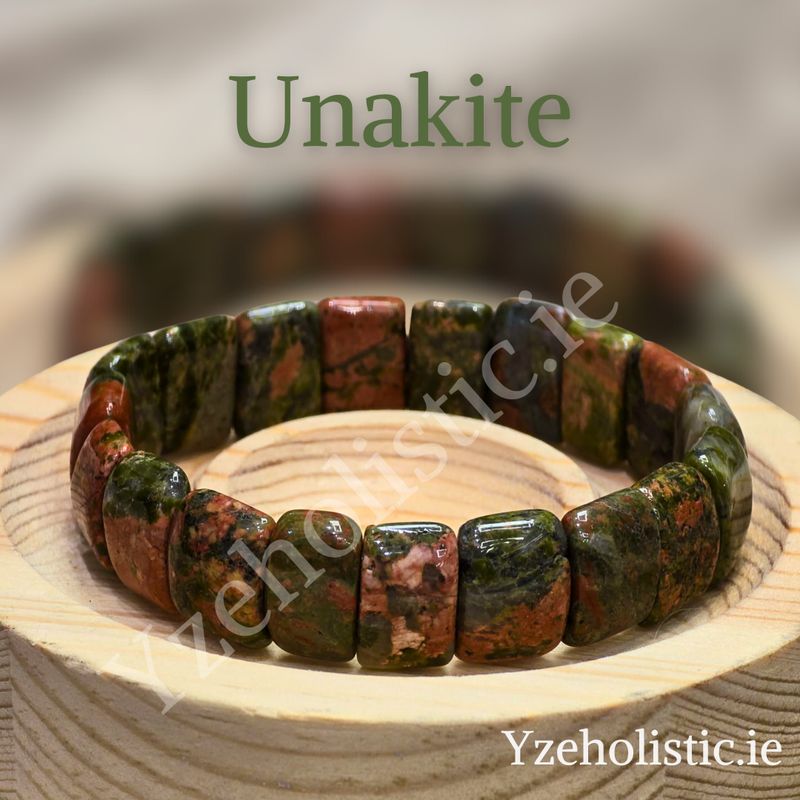 Unakite Natural Stone Bracelet ±15mm