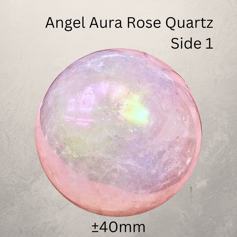 ANGEL AURA ROSE QUARTZ CRYSTAL SPHERE - Unconditional Love crystal 40mm