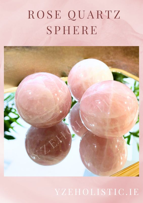 ROSE CRYSTAL QUARTZ  SPHERE "UNCONDITIONAL LOVE CRYSTAL" S, L, M, XL