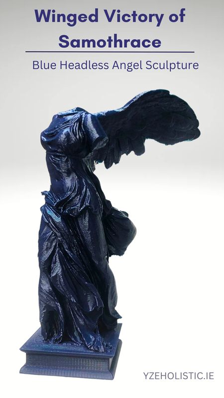 Winged Victory of Samothrace - Blue Headless Angel Sculpture