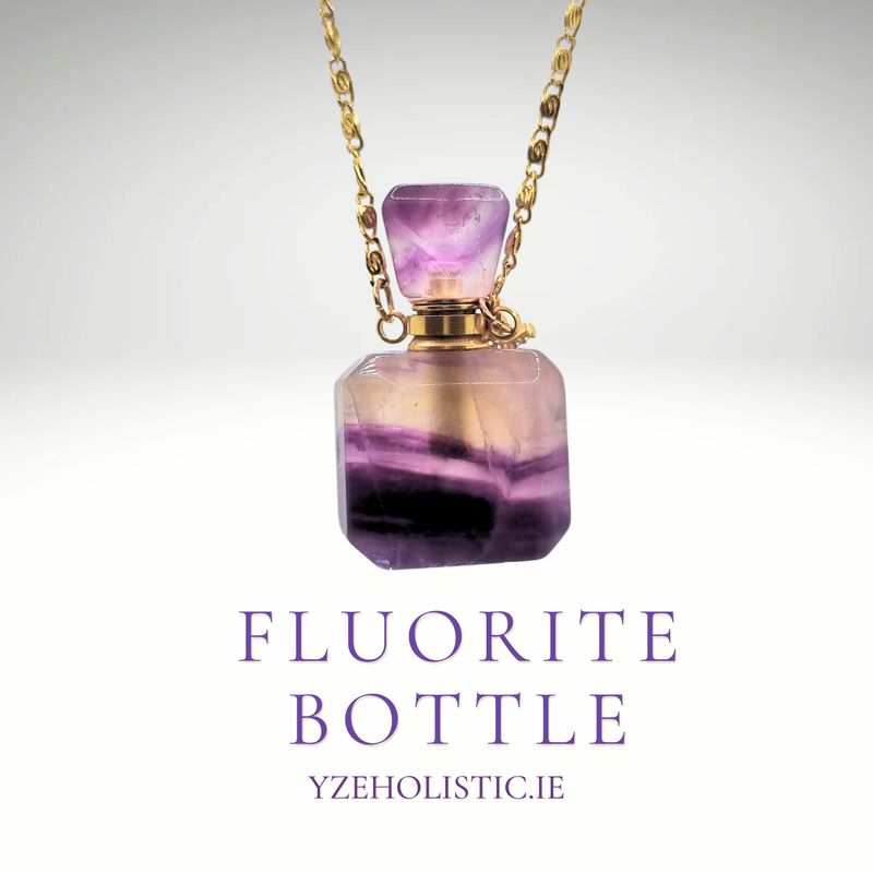 Rainbow Fluorite Essential Oil Perfume Bottle Necklace 