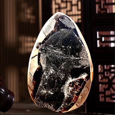 Serpentine Geode Crystal Druzy Cave Egg Brown Specimen 