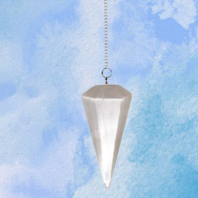 Selenite Pendulum Natural Stone Dowsing Crystal 