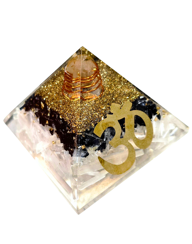 Pyramid Tourmaline and Selenite Orgone All level protection 