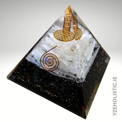 Pyramid Tourmaline and Selenite Orgone All level protection XLarge 