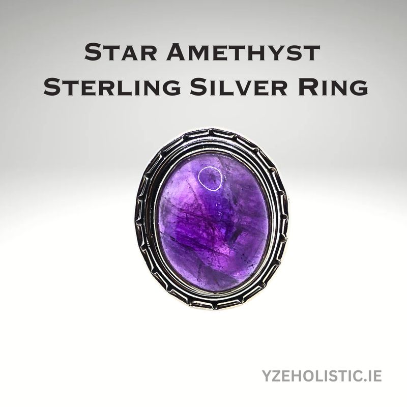 Amethyst Crystal 925 Sterling Silver Oval Ring Large