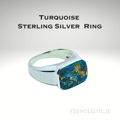 African Turquoise 925 Sterling Silver Ring