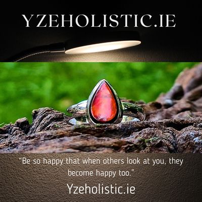 Black Fire Opal Honeycomb Matrix Natural Stone Ring 