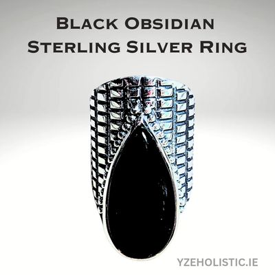 Black Obsidian 925 Sterling Silver Ring