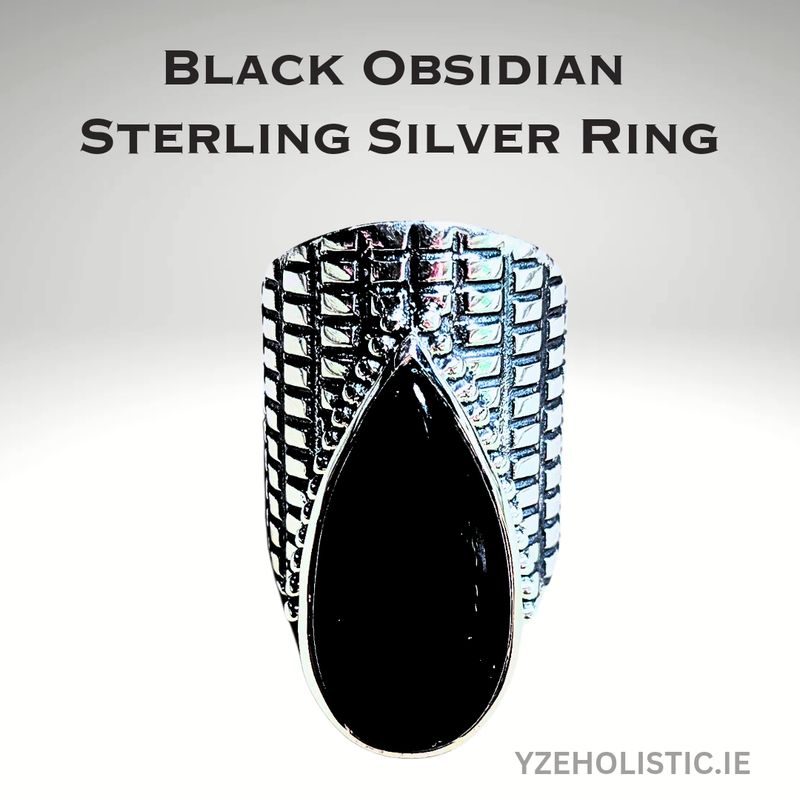 Black Obsidian 925 Sterling Silver Ring