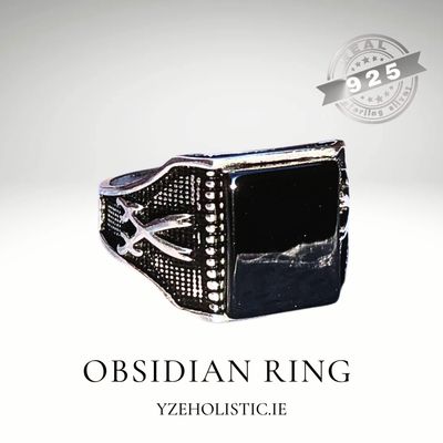 Black Obsidian 925 Sterling Silver Ring