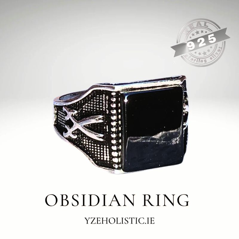 Black Obsidian 925 Sterling Silver Ring