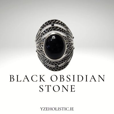 Black Obsidian 925 Sterling Silver Ring