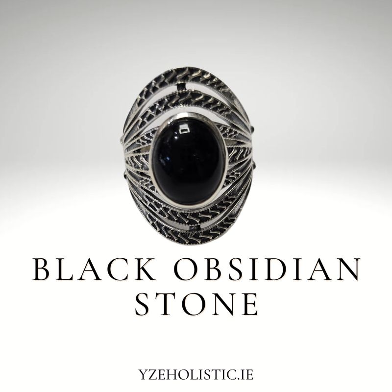 Black Obsidian 925 Sterling Silver Ring