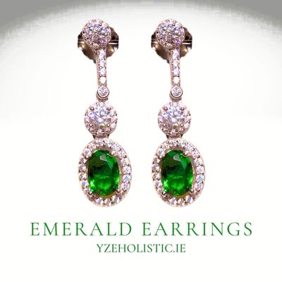 Emerald Crystal 925 Sterling Silver Earrings