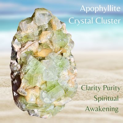 Green Apophyllite Cluster Crystal Geode with Green Chlorapatite and Pink Tourmaline infusions 
