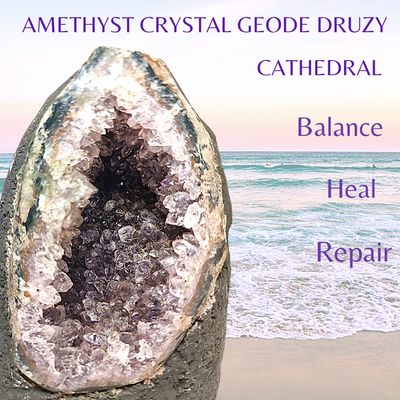 Amethyst Geode - Amethyst Crystal Cathedral Geode - Raw Amethyst Stone.