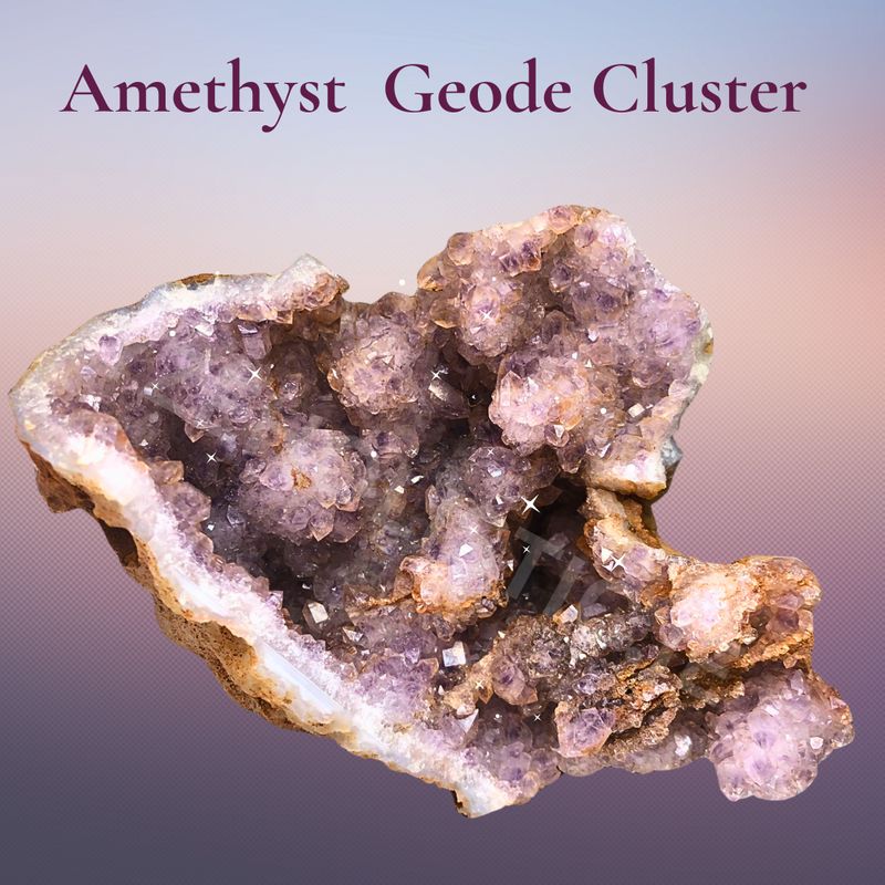 Amethyst Geode Cluster Specimen Natural Stone Free Form crystal 