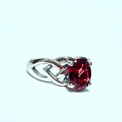 Garnet Gemstone Crystal 925 Sterling Silver Ring